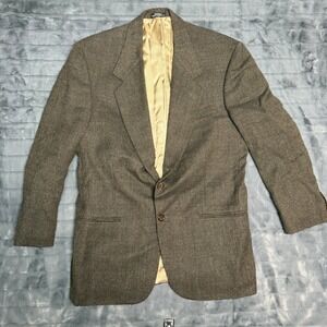 Stafford Options Mens 40R Worsted Wool Blazer Brown Micro Pattern Sport Coat USA